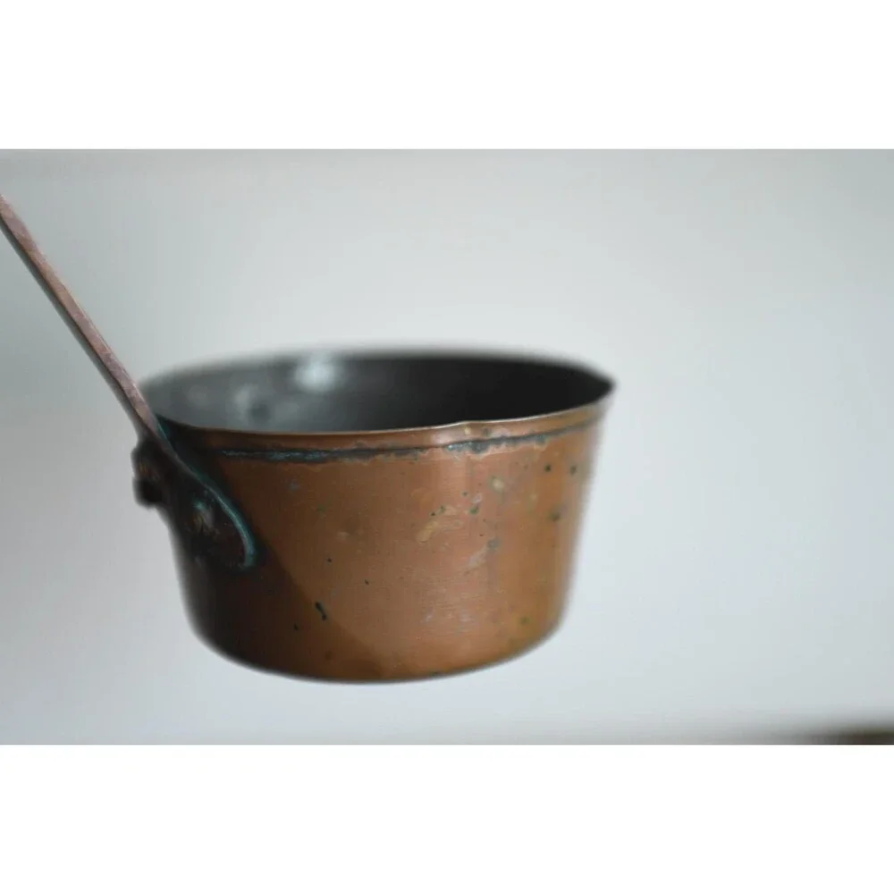 Vintage Copper Tin-Lined Ladle: Rustic Primitive Farmhouse Country Early America